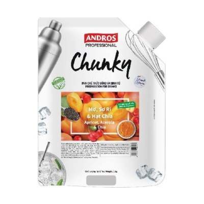 ANDROS PROFESSIONAL CHUNKY MƠ SƠ RI & HẠT CHIA TÚI 1KG/ APRICOT ACEROLA & CHIA CHUNKY